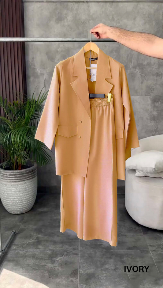 British Collar Loose Fit Blazer & Pants